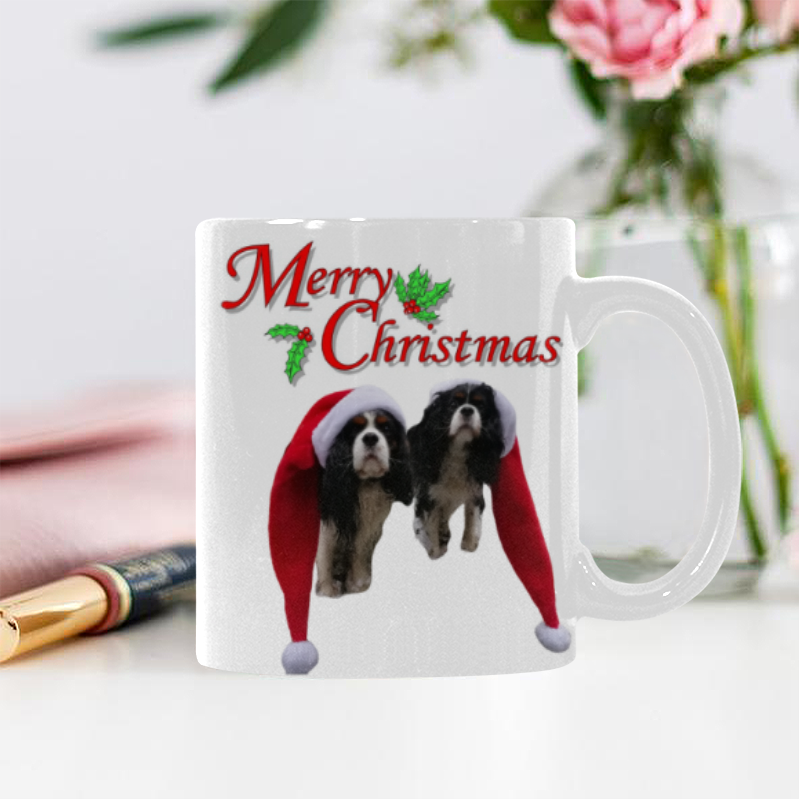 Christmas Mug TriColour Cavalier King Charles Classical White Mug (11 OZ) - Image 2
